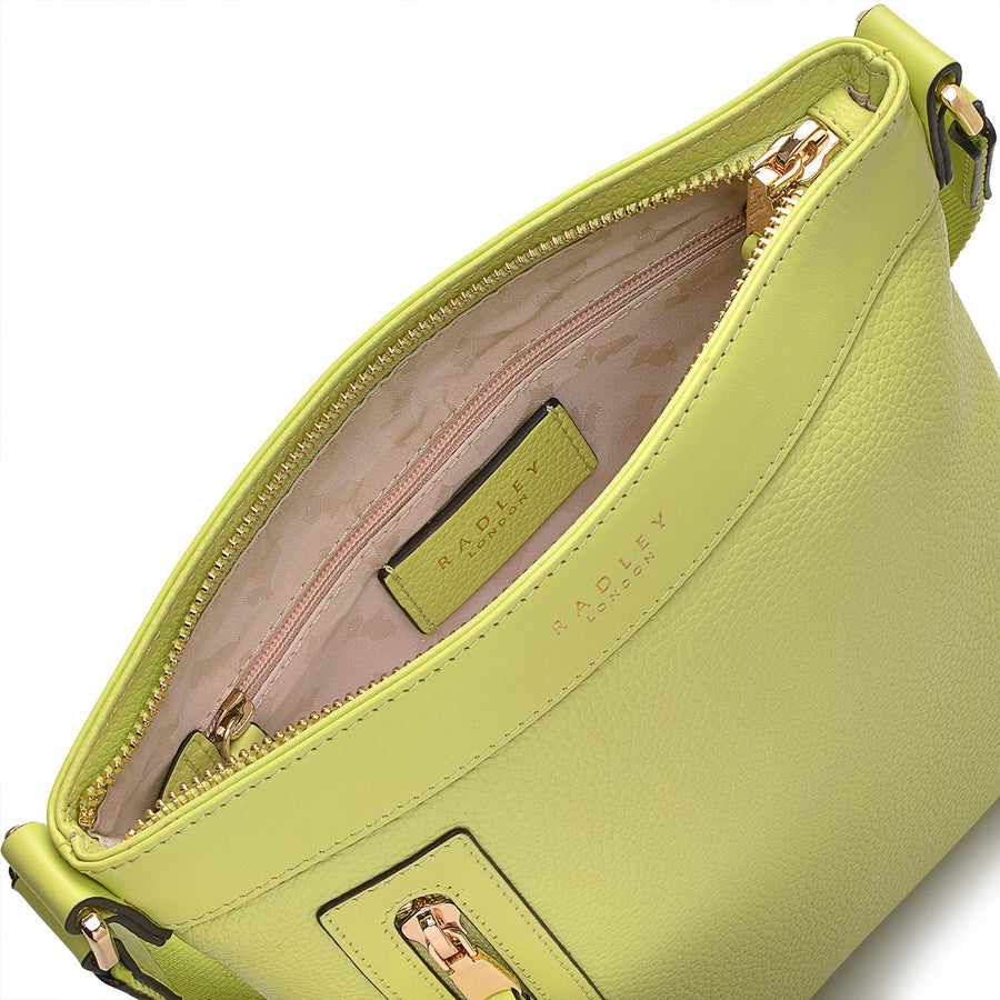 Zippy Leather Small Ziptop Crossbody Bag in Celery - H9441337