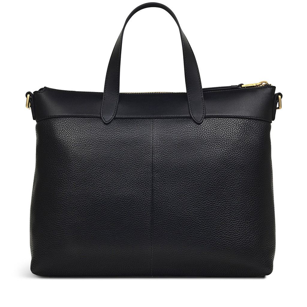 Zippy Leather Medium Ziptop Satchel Bag in Black - H9442001