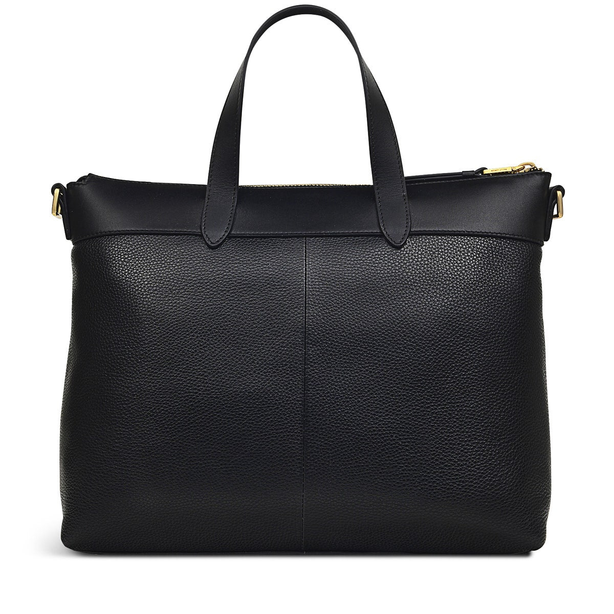 Zippy Leather Medium Ziptop Satchel Bag in Black - H9442001