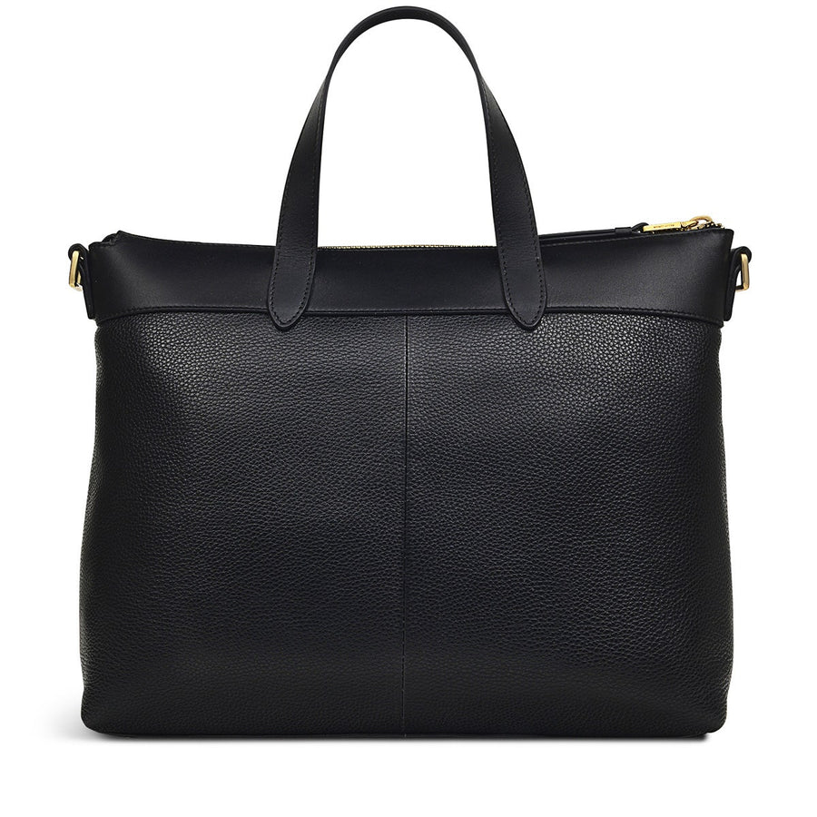 Zippy Leather Medium Ziptop Satchel Bag in Black - H9442001