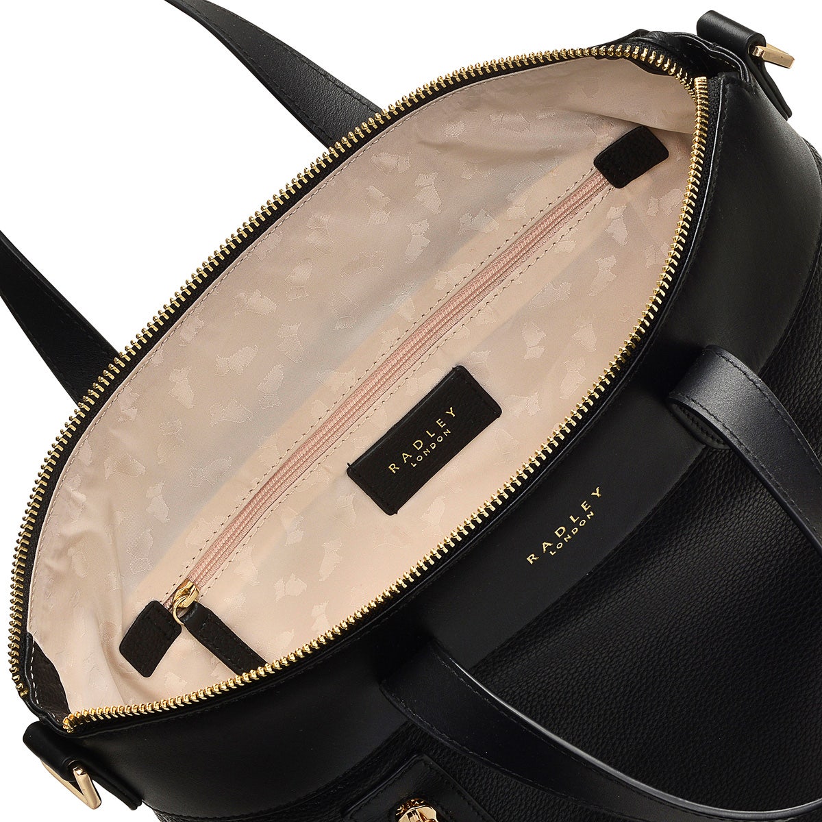 Zippy Leather Medium Ziptop Satchel Bag in Black - H9442001