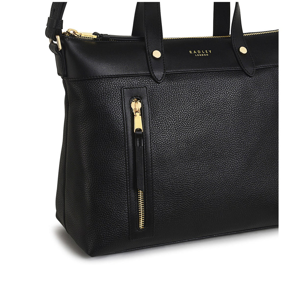 Zippy Leather Medium Ziptop Satchel Bag in Black - H9442001
