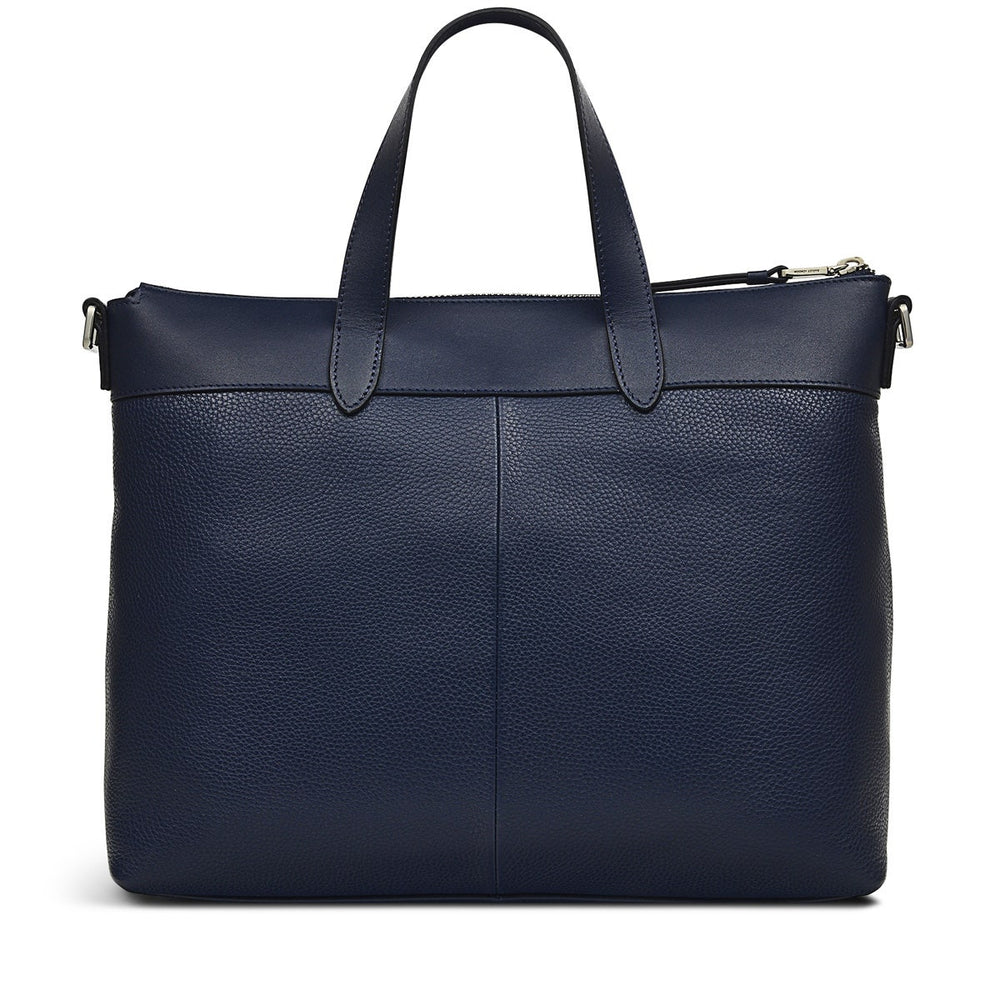 Zippy Leather Medium Ziptop Satchel Bag in Ink - H9442401