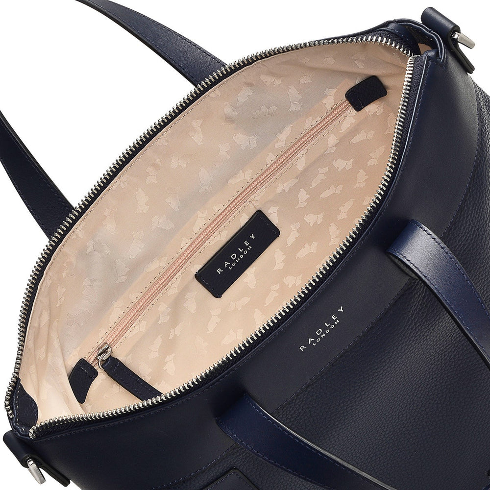 Zippy Leather Medium Ziptop Satchel Bag in Ink - H9442401