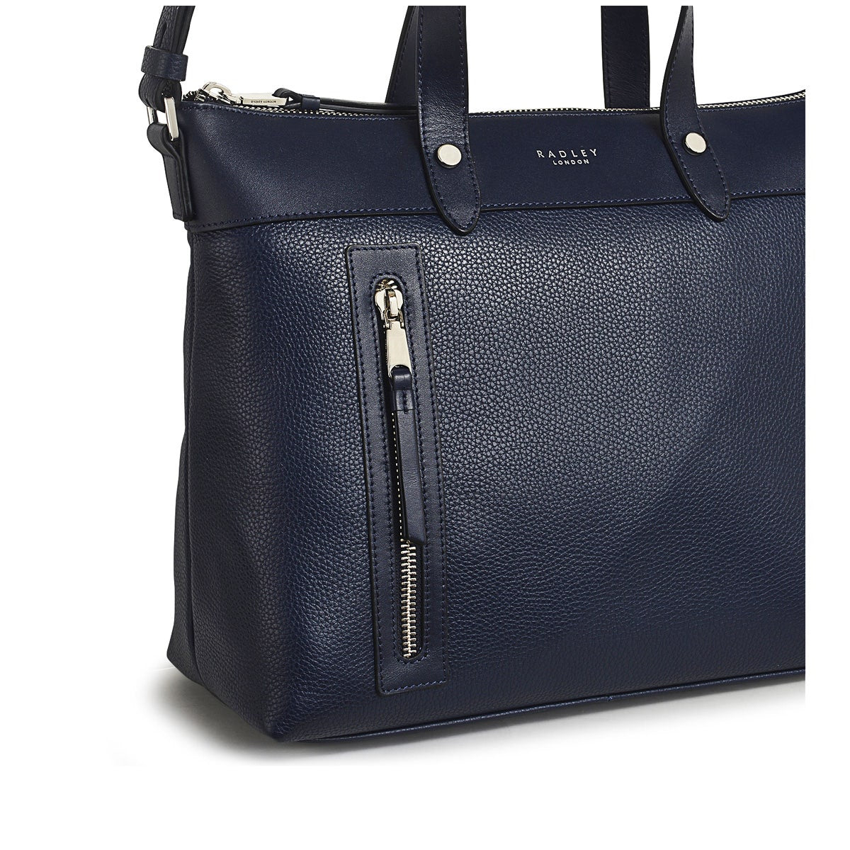 Zippy Leather Medium Ziptop Satchel Bag in Ink - H9442401