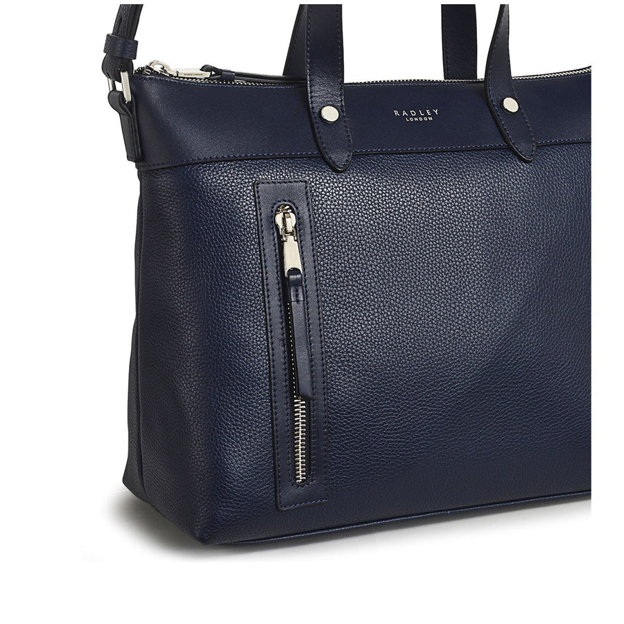 Zippy Leather Medium Ziptop Satchel Bag in Ink - H9442401