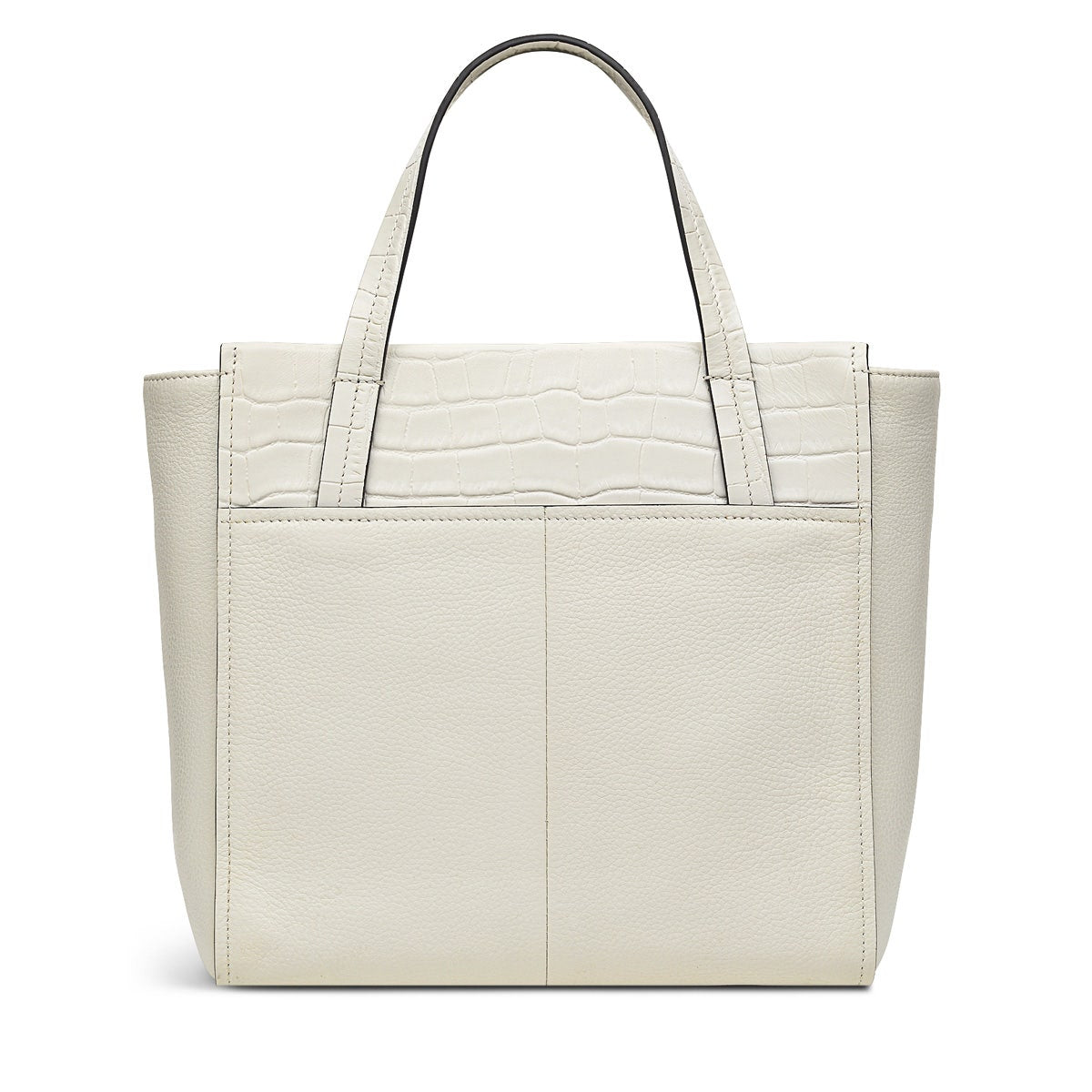 Downtown Leather Small Ziptop Satchel Bag in Chalk - H9455109