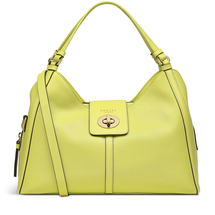 Longacre Leather Medium Ziptop Satchel Bag in Celery - H9464337