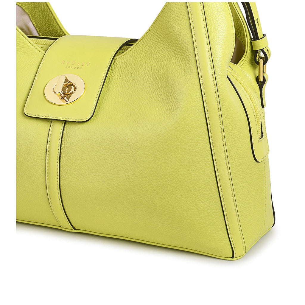 Longacre Leather Medium Ziptop Satchel Bag in Celery - H9464337