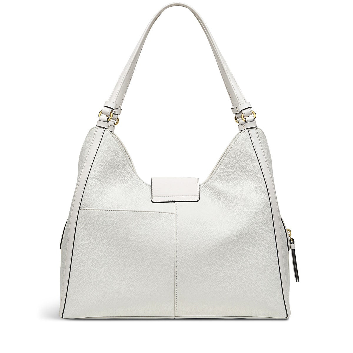 Longacre Leather Medium Ziptop Shoulder Bag in Bright White - H9465100
