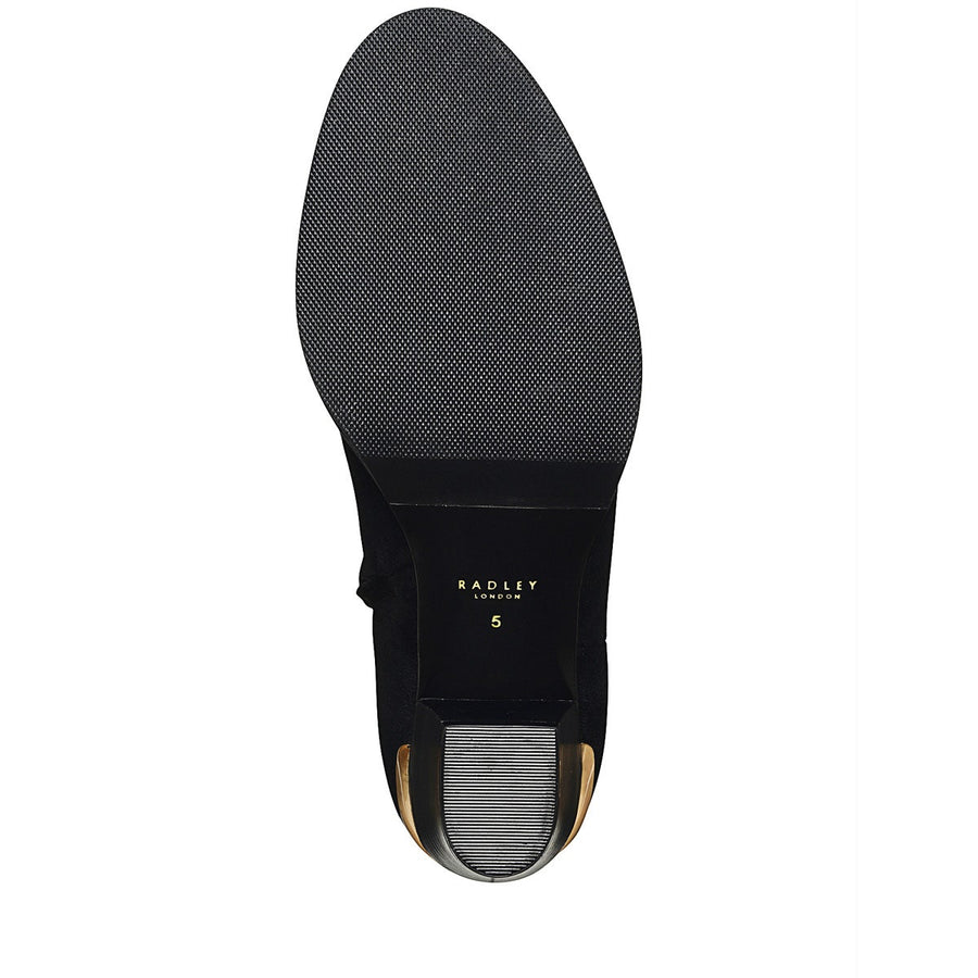 ROSETTE ROW WESTERN MID HEEL BLACK