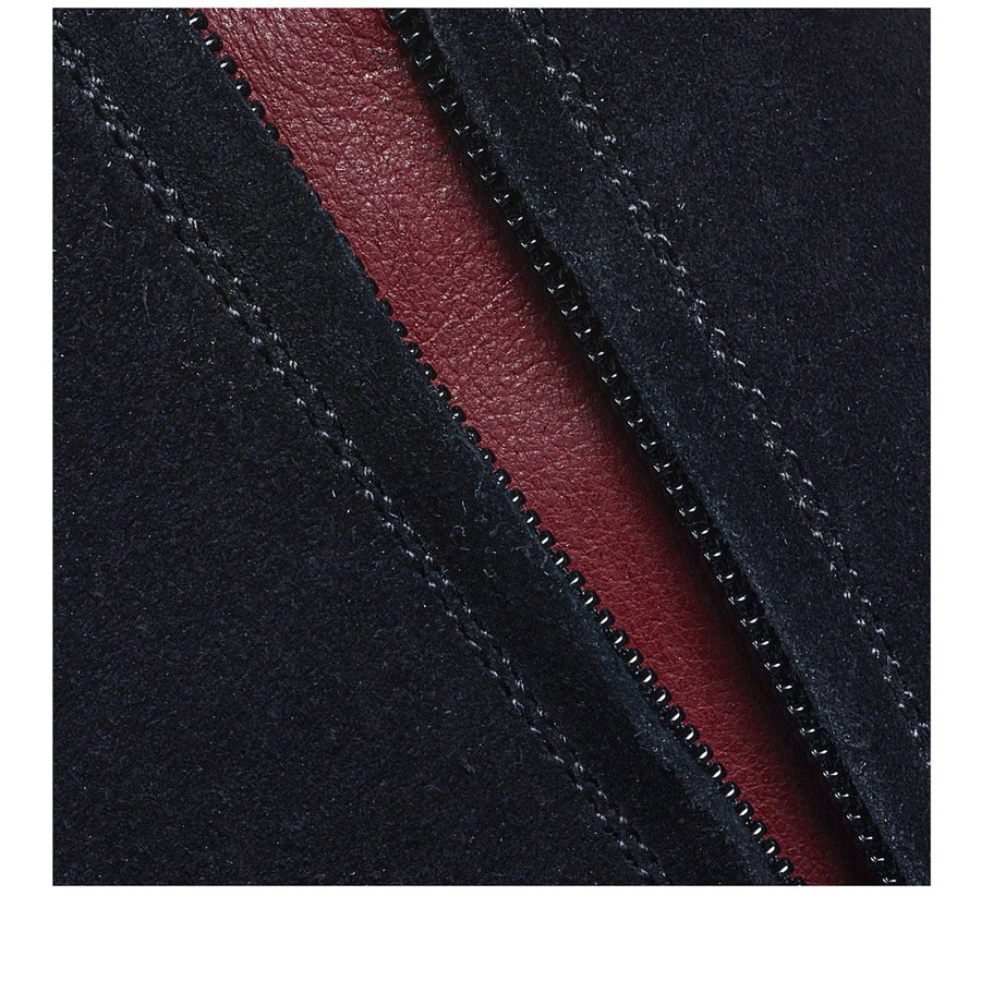 ROSETTE ROW WESTERN MID HEEL BLACK