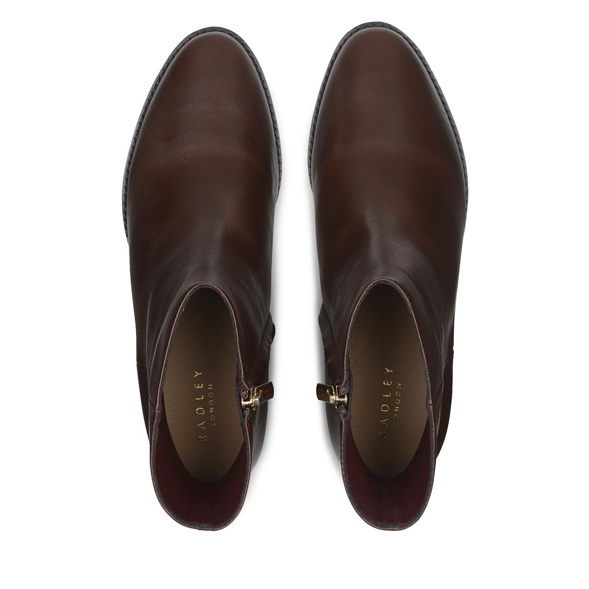 ROSETTE ROW WESTERN MID HEEL DARK BROWN