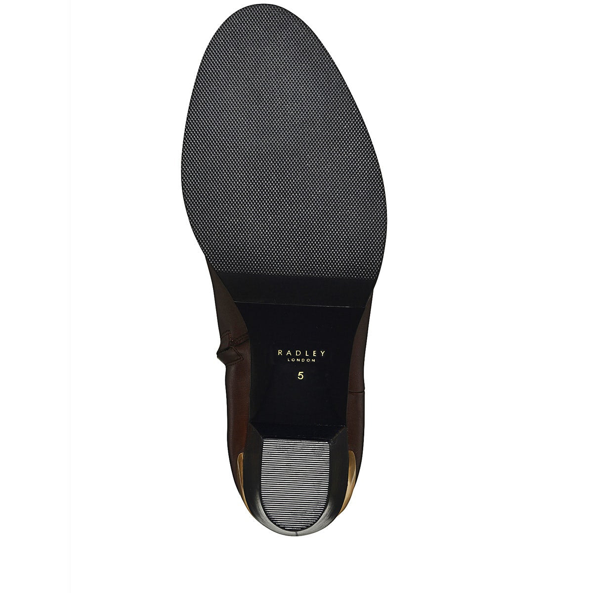 ROSETTE ROW WESTERN MID HEEL DARK BROWN