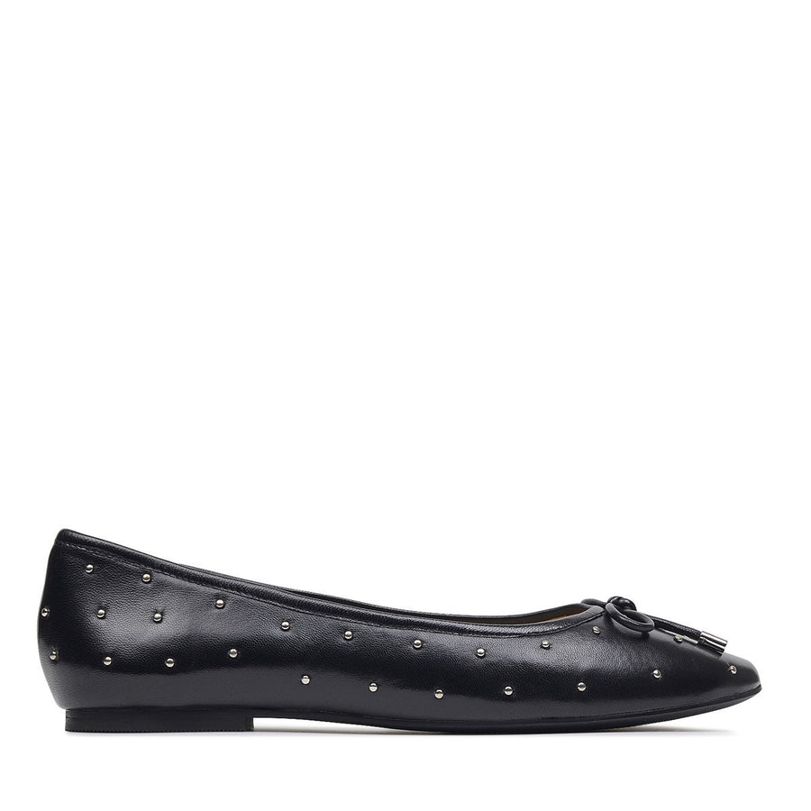 FLOWER-STUD STUD BALLET BLACK
