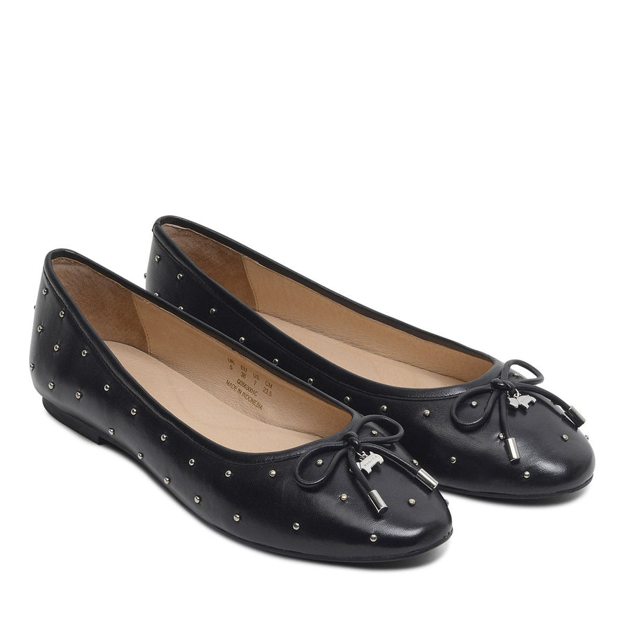 FLOWER-STUD STUD BALLET BLACK