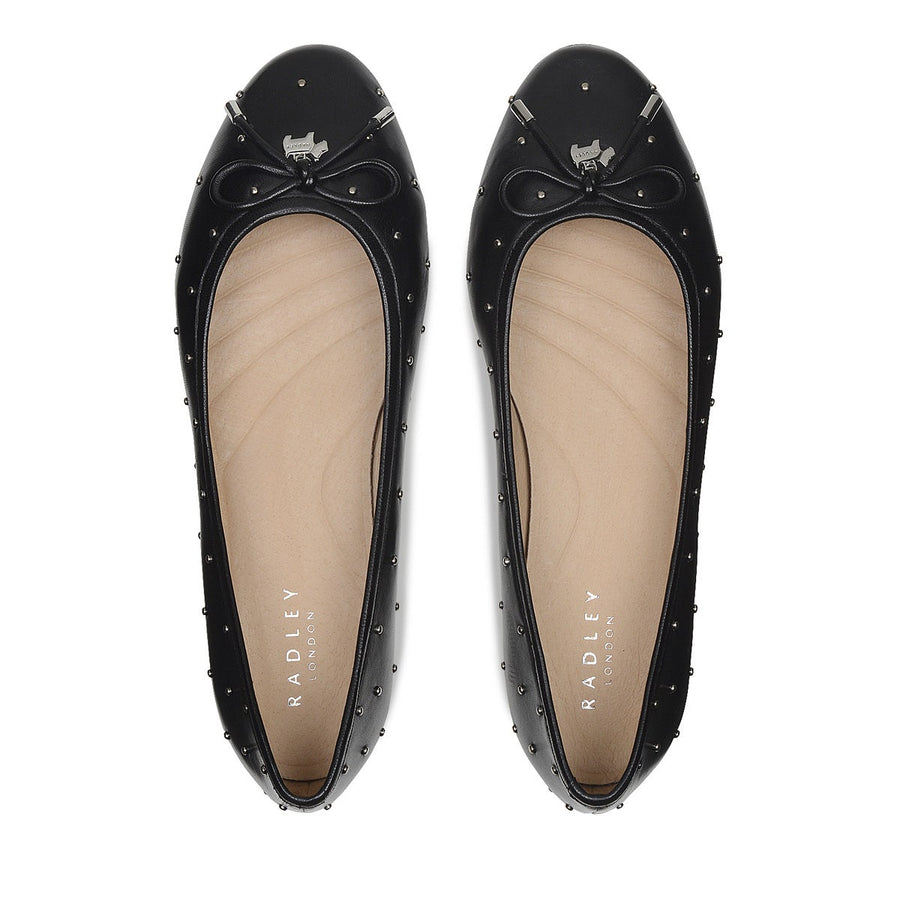 FLOWER-STUD STUD BALLET BLACK