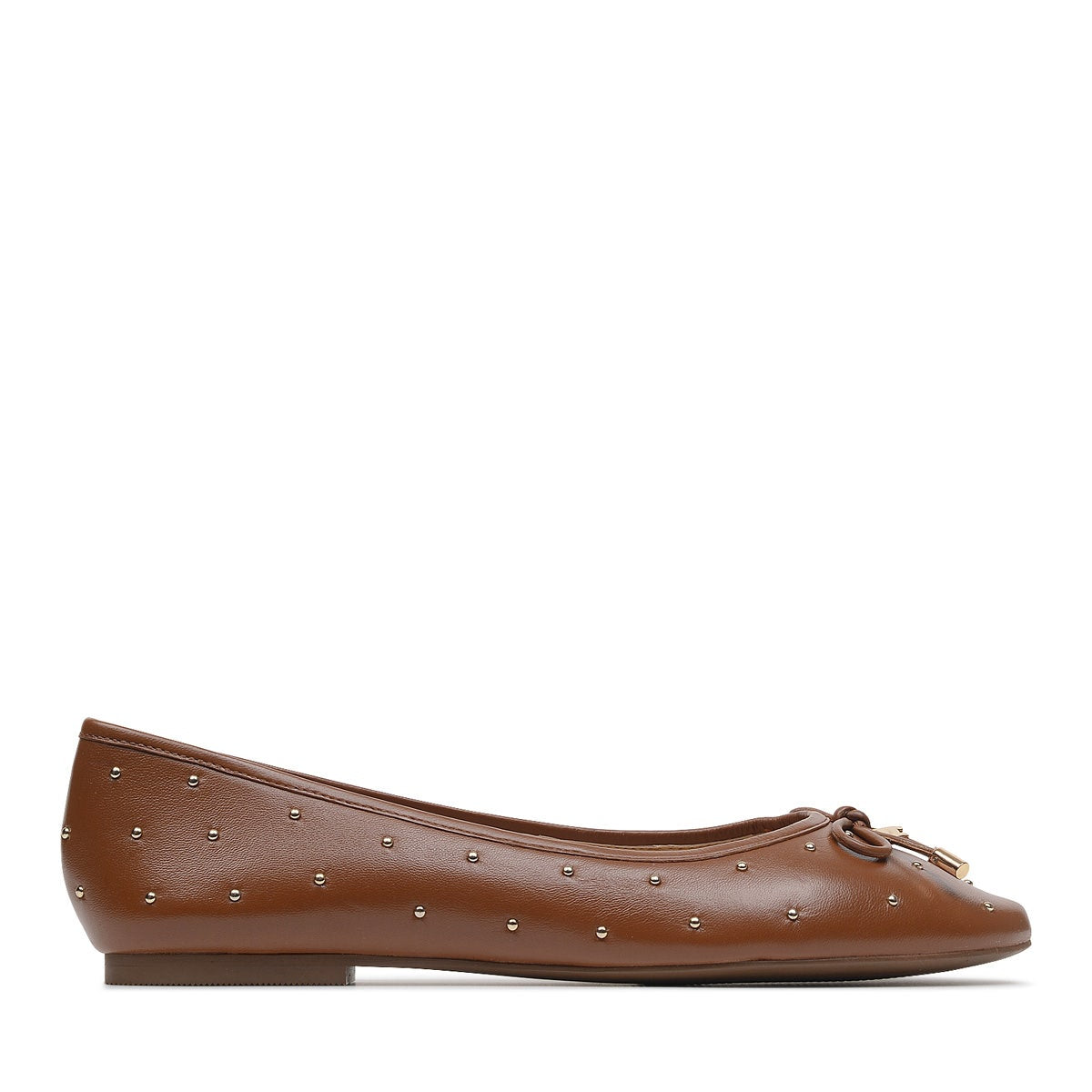 FLOWER-STUD STUD BALLET TAN