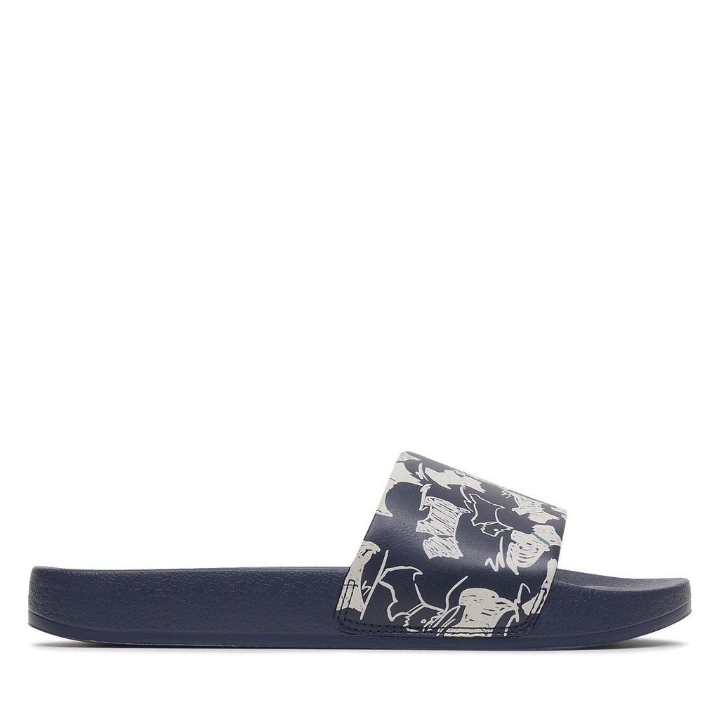 SCRATCHY DOG SLIDERS PRINTED SLIDERS NAVY