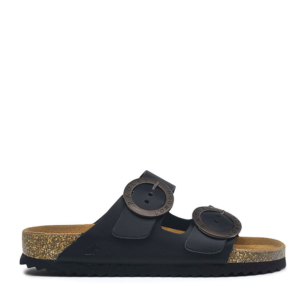 TAYMONT RISE DOUBLE BUCKLE FOOTBED MULE BLACK