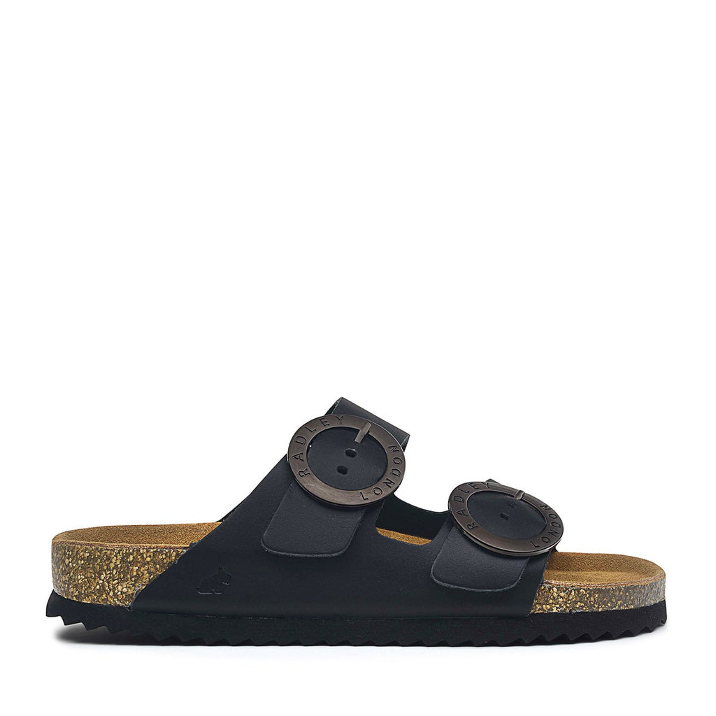 TAYMONT RISE DOUBLE BUCKLE FOOTBED MULE BLACK