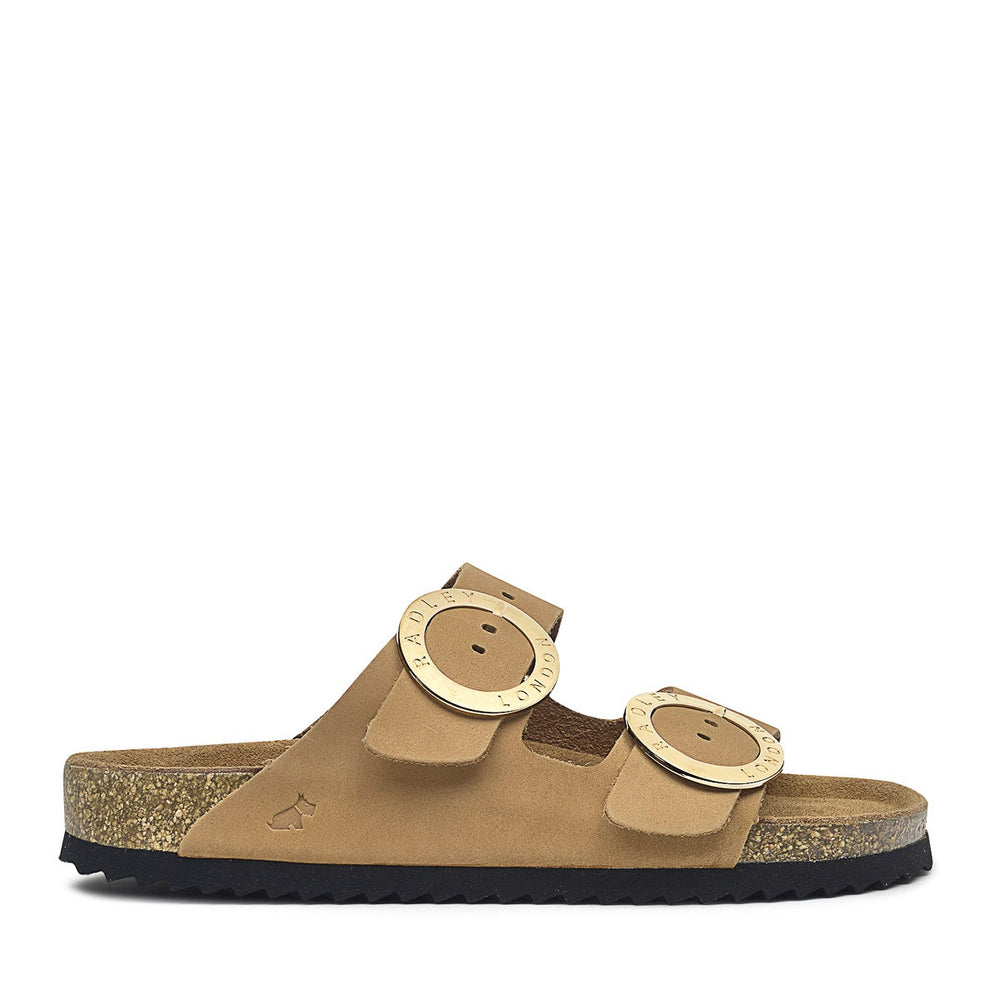 TAYMONT RISE DOUBLE BUCKLE FOOTBED MULE TAN