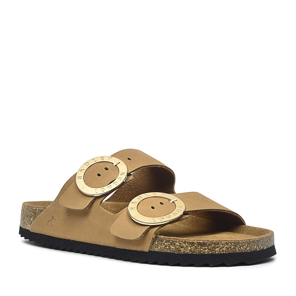 TAYMONT RISE DOUBLE BUCKLE FOOTBED MULE TAN