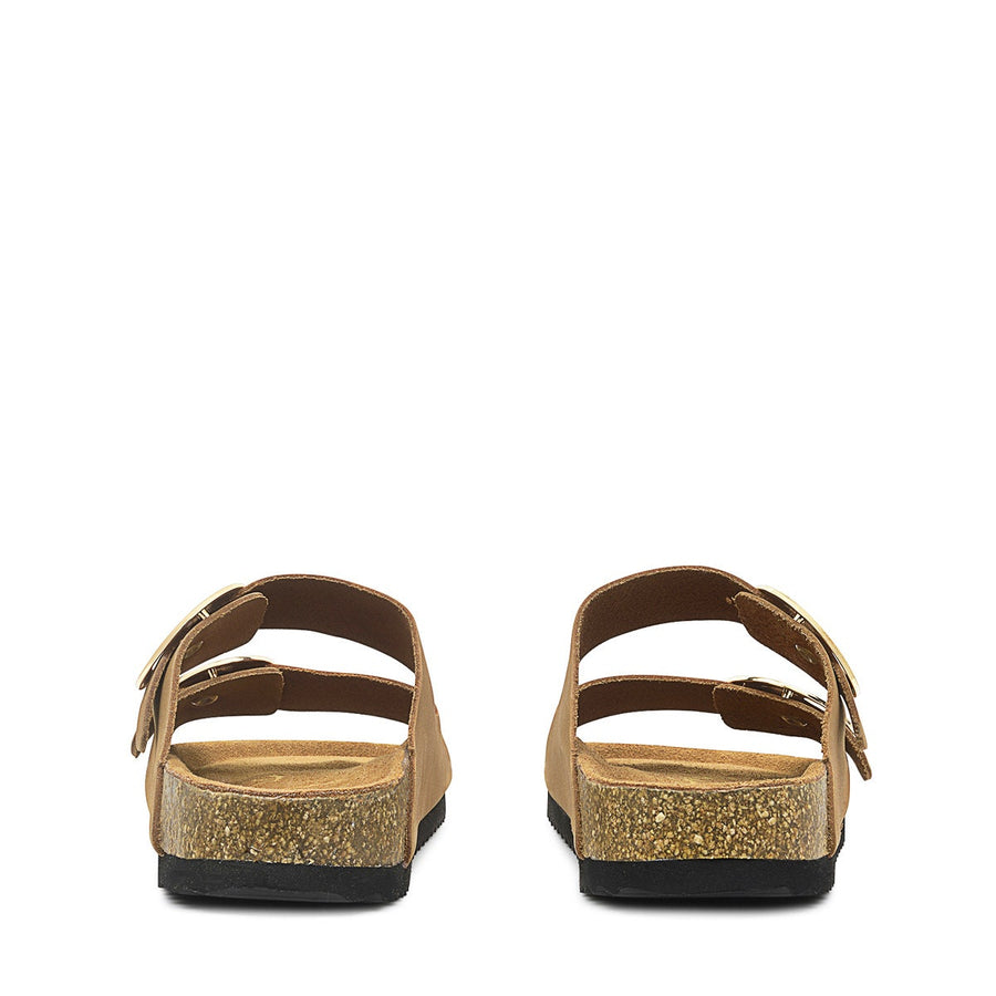 TAYMONT RISE DOUBLE BUCKLE FOOTBED MULE TAN