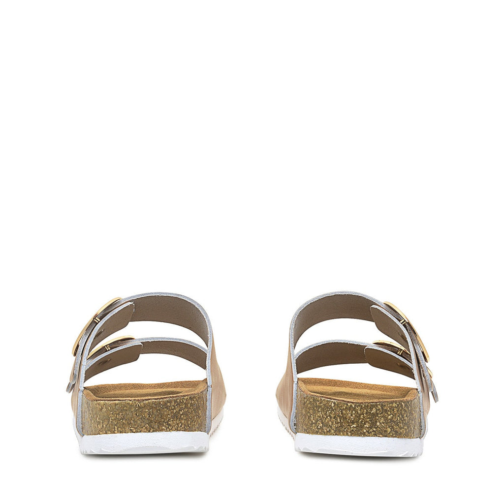 TAYMONT RISE DOUBLE BUCKLE FOOTBED MULE ROSE GOLD