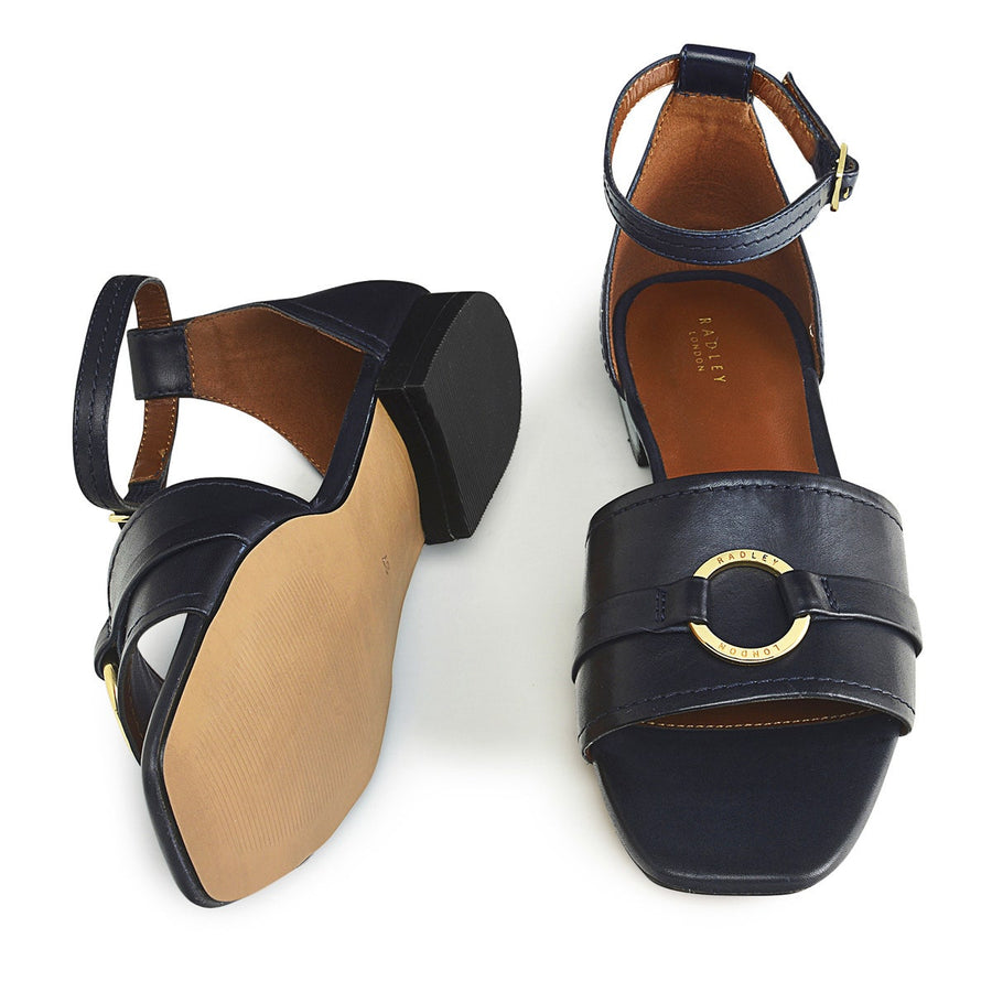 CARADOC CRESCENT CIRCULAR STRAP SANDAL INK