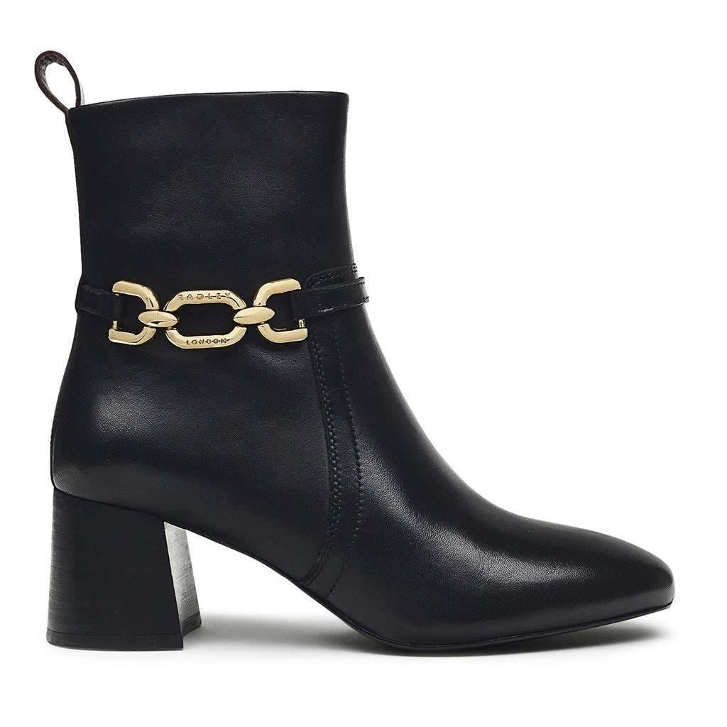 CAVENDISH CLOSE CHUNKY CHAIN ANKLE BOOT BLACK
