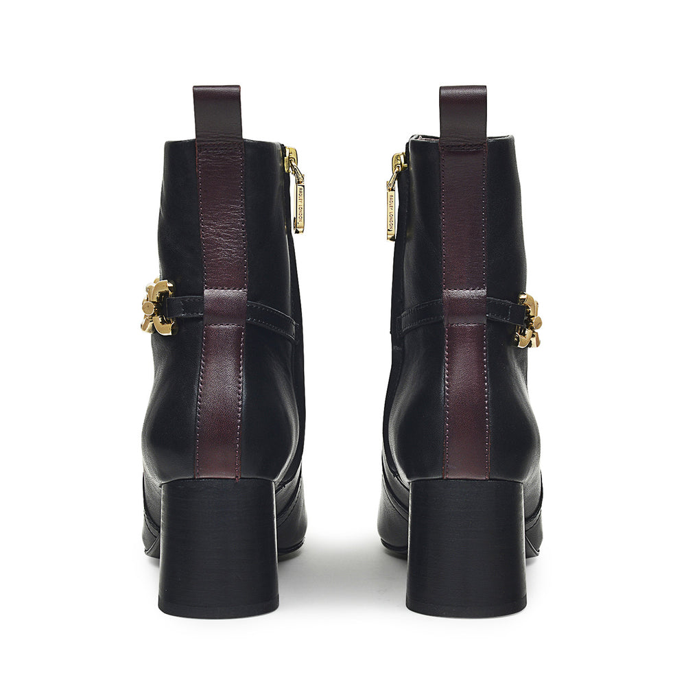 CAVENDISH CLOSE CHUNKY CHAIN ANKLE BOOT BLACK
