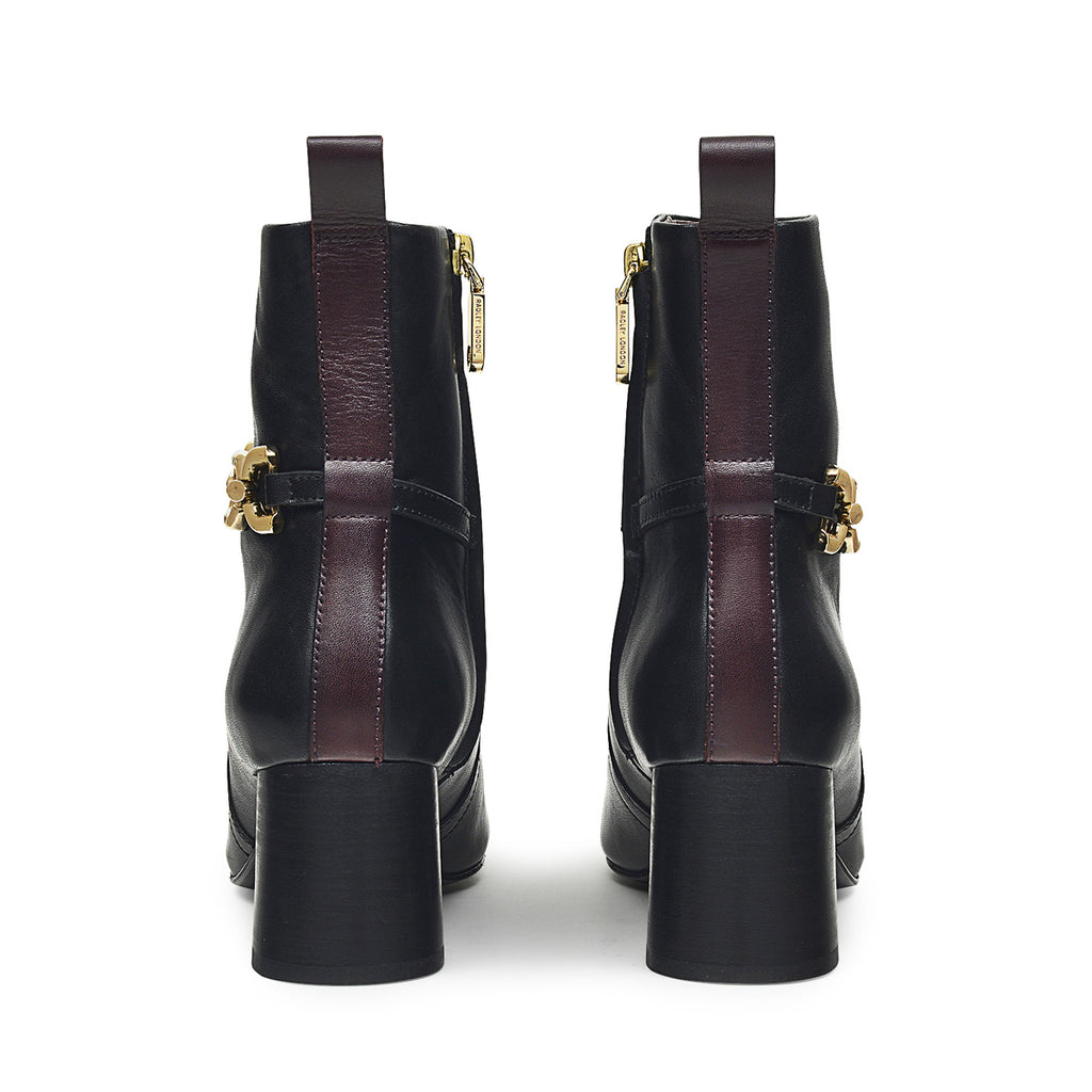CAVENDISH CLOSE CHUNKY CHAIN ANKLE BOOT BLACK