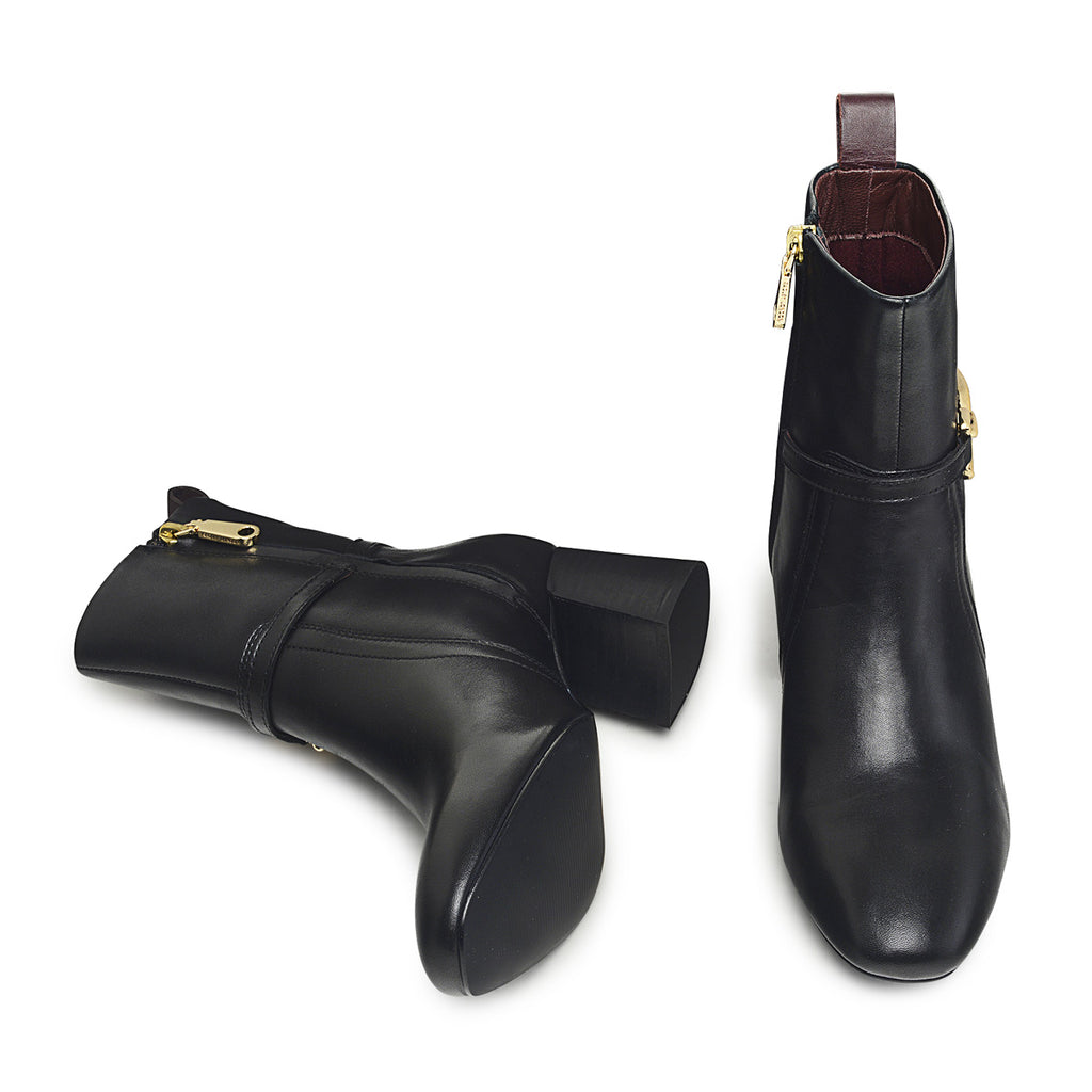 CAVENDISH CLOSE CHUNKY CHAIN ANKLE BOOT BLACK