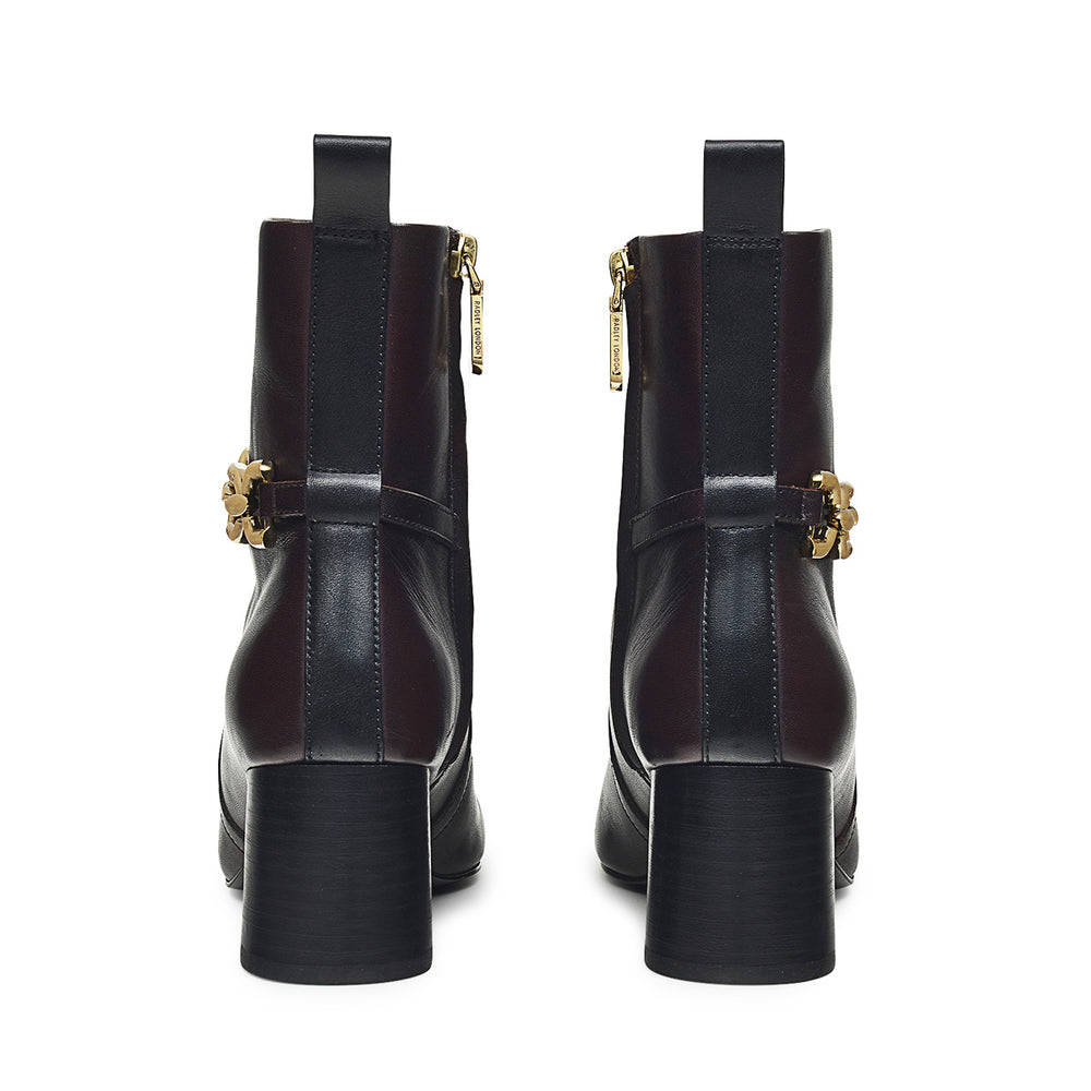 CAVENDISH CLOSE CHUNKY CHAIN ANKLE BOOT DARK CHERRY