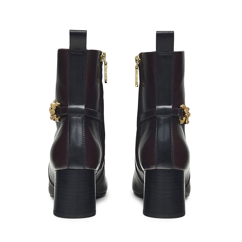 CAVENDISH CLOSE CHUNKY CHAIN ANKLE BOOT DARK CHERRY