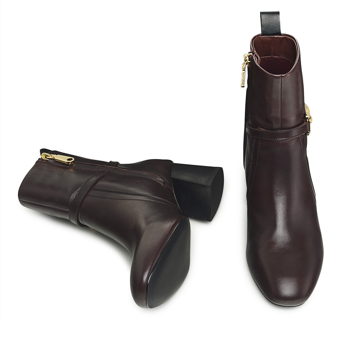 CAVENDISH CLOSE CHUNKY CHAIN ANKLE BOOT DARK CHERRY