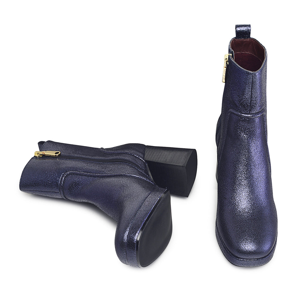 ELM PLACE - METALLIC PLATFORM BOOT INK