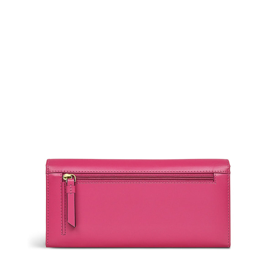 Magic Carousel Leather Large Flapover Wallet in Coulis - S1316673