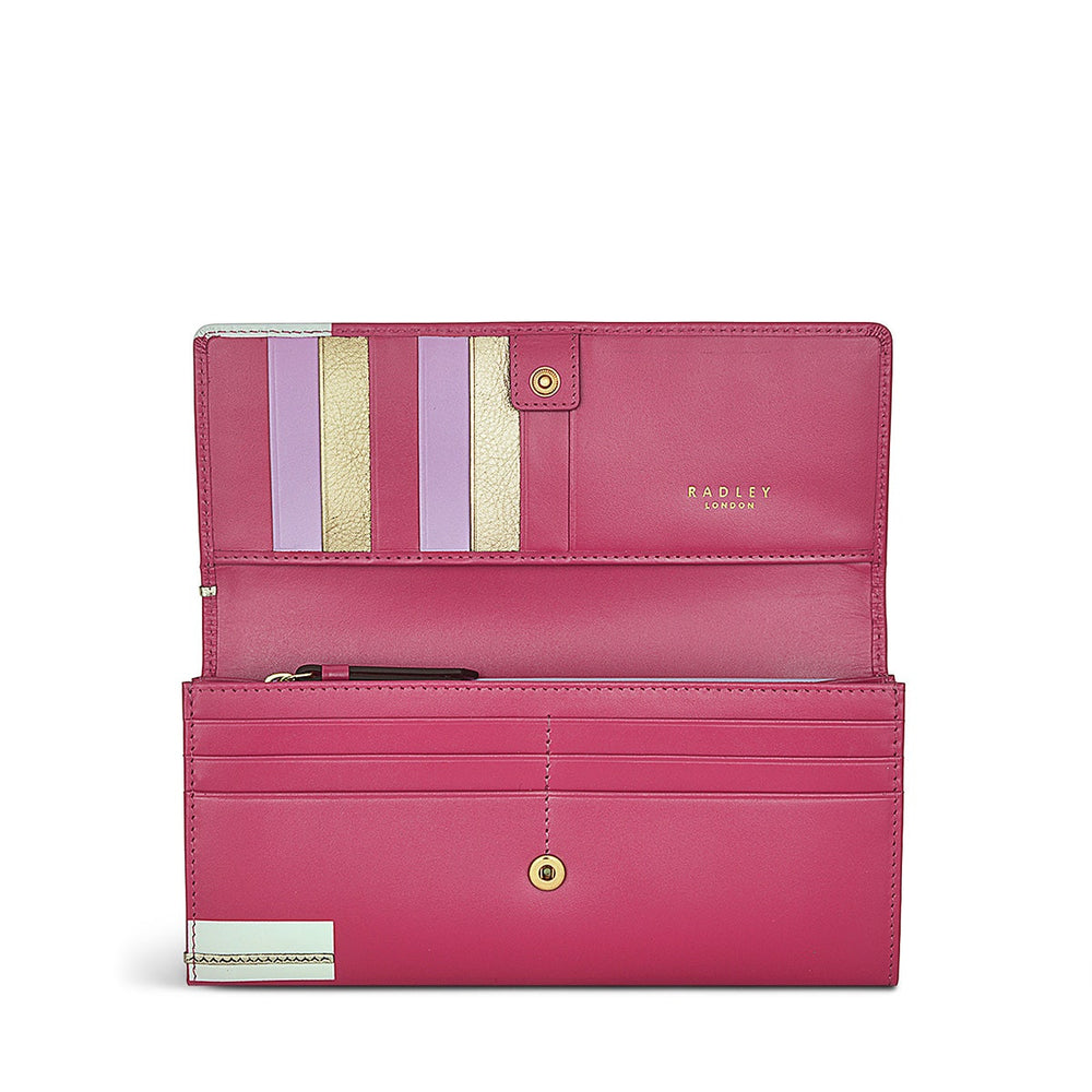 Magic Carousel Leather Large Flapover Wallet in Coulis - S1316673