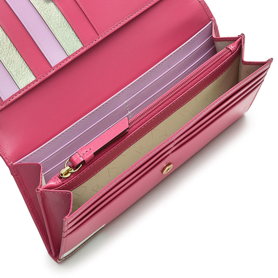 Magic Carousel Leather Large Flapover Wallet in Coulis - S1316673