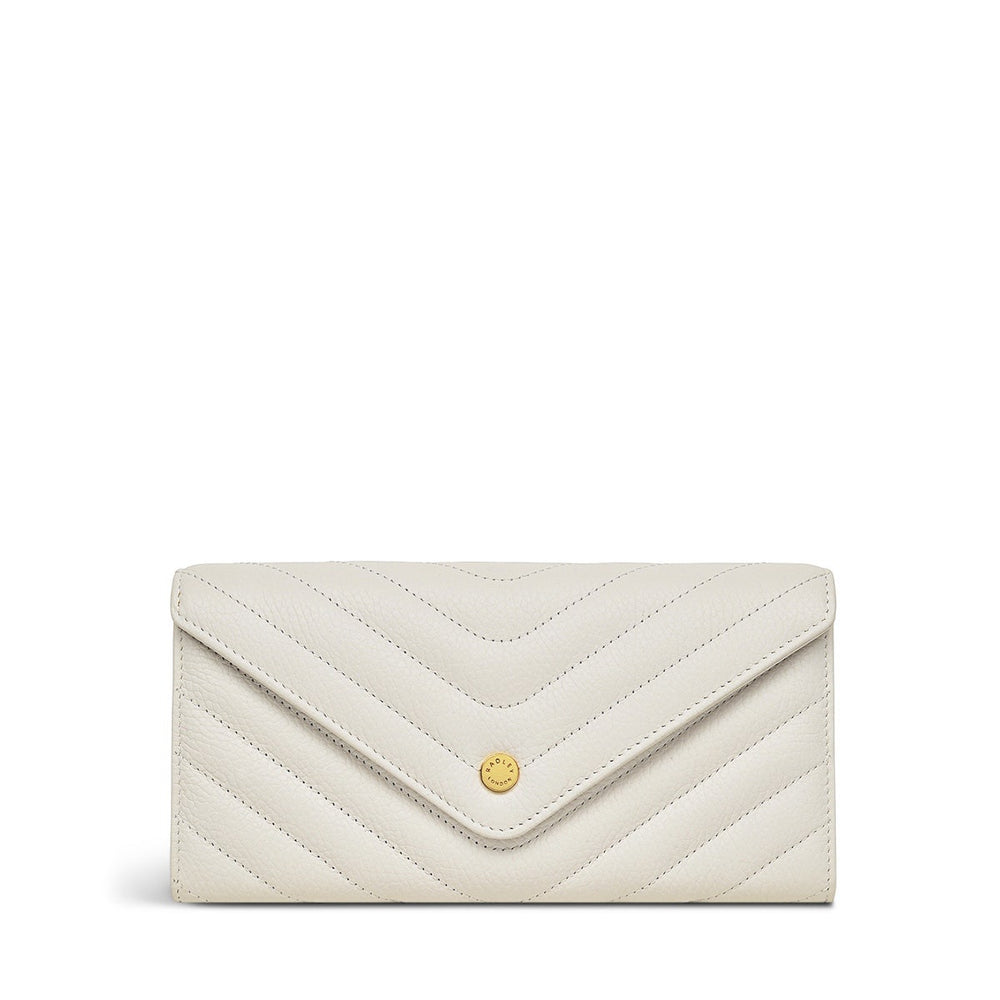 Rowe Avenue Leather Large Flapover Wallet in Chalk - S1319109