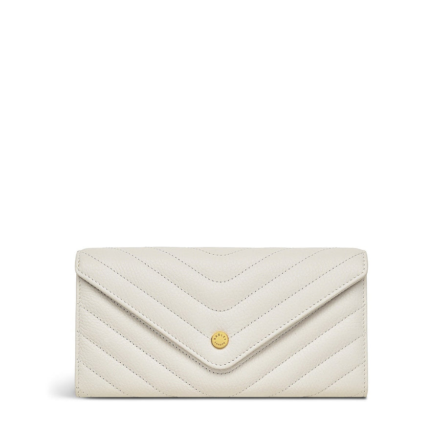 Rowe Avenue Leather Large Flapover Wallet in Chalk - S1319109