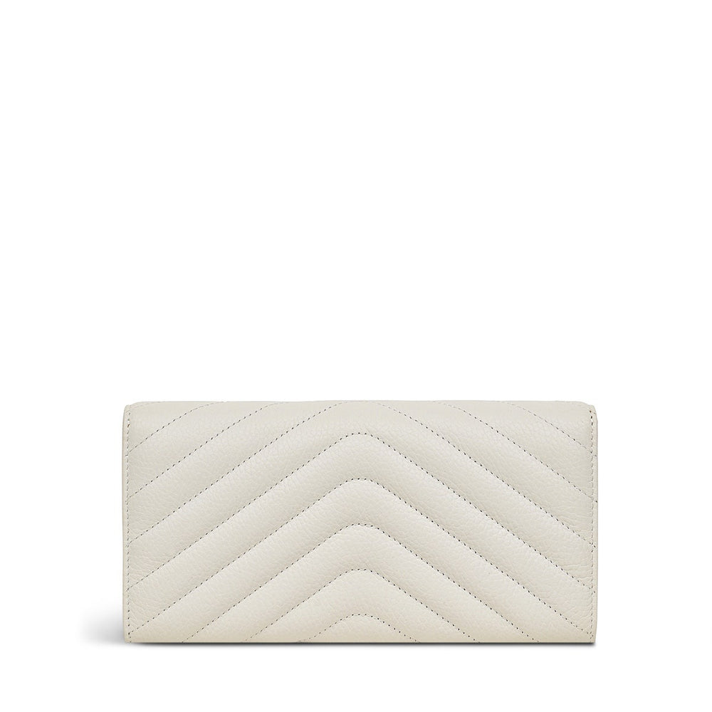 Rowe Avenue Leather Large Flapover Wallet in Chalk - S1319109