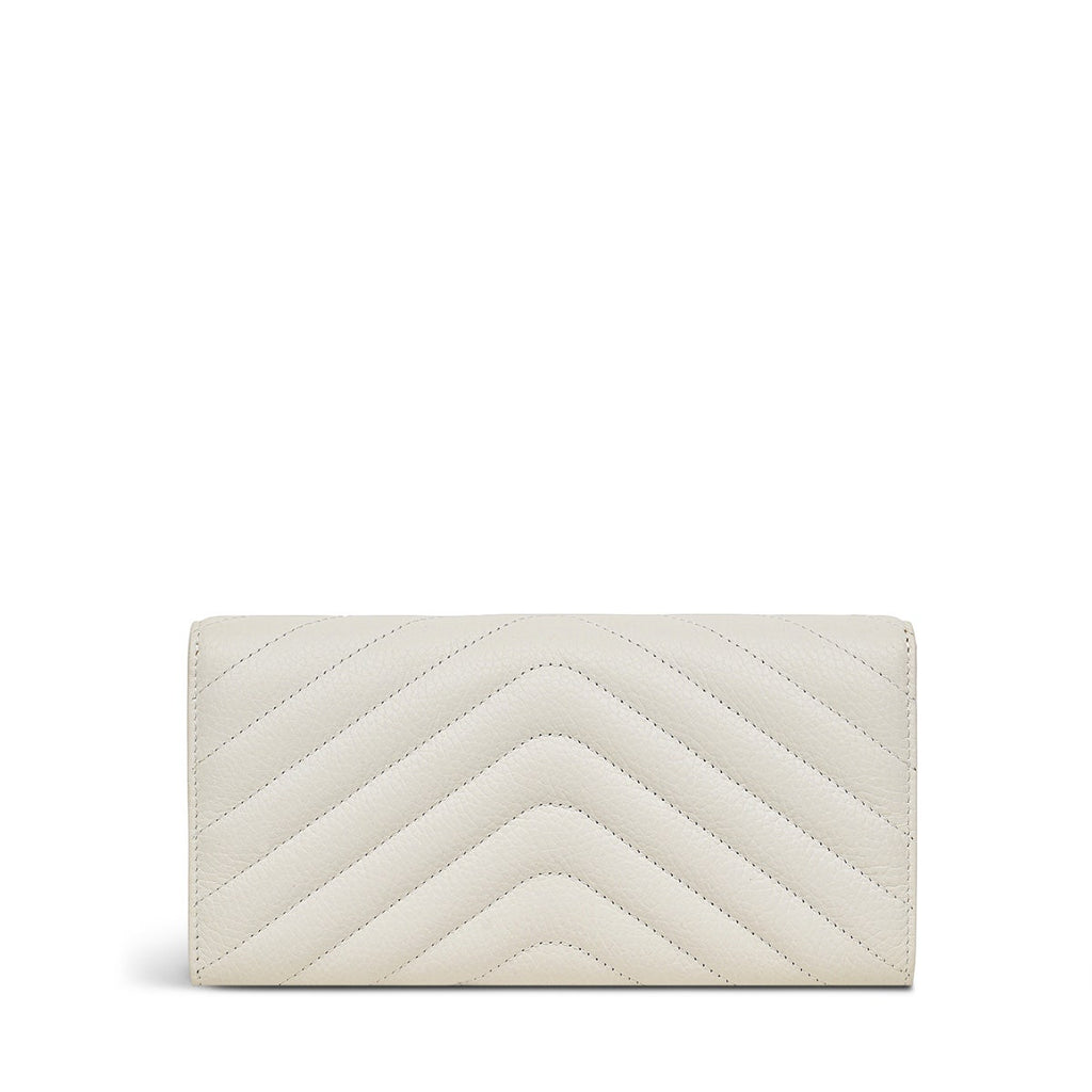 Rowe Avenue Leather Large Flapover Wallet in Chalk - S1319109