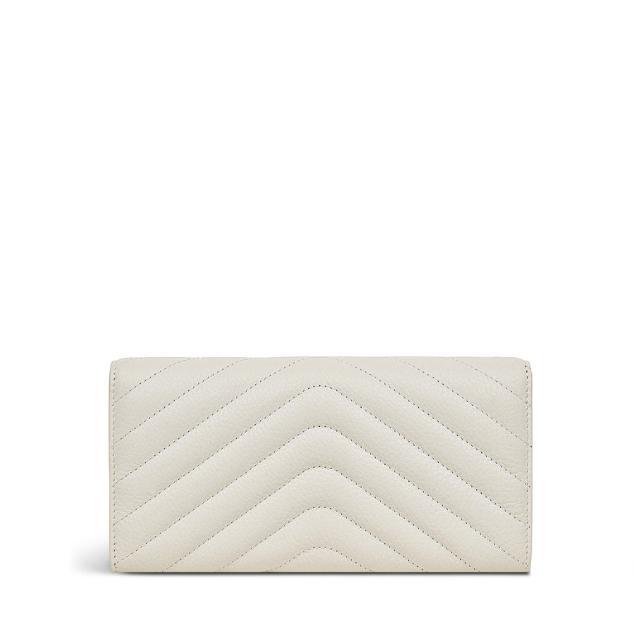 Rowe Avenue Leather Large Flapover Wallet in Chalk - S1319109