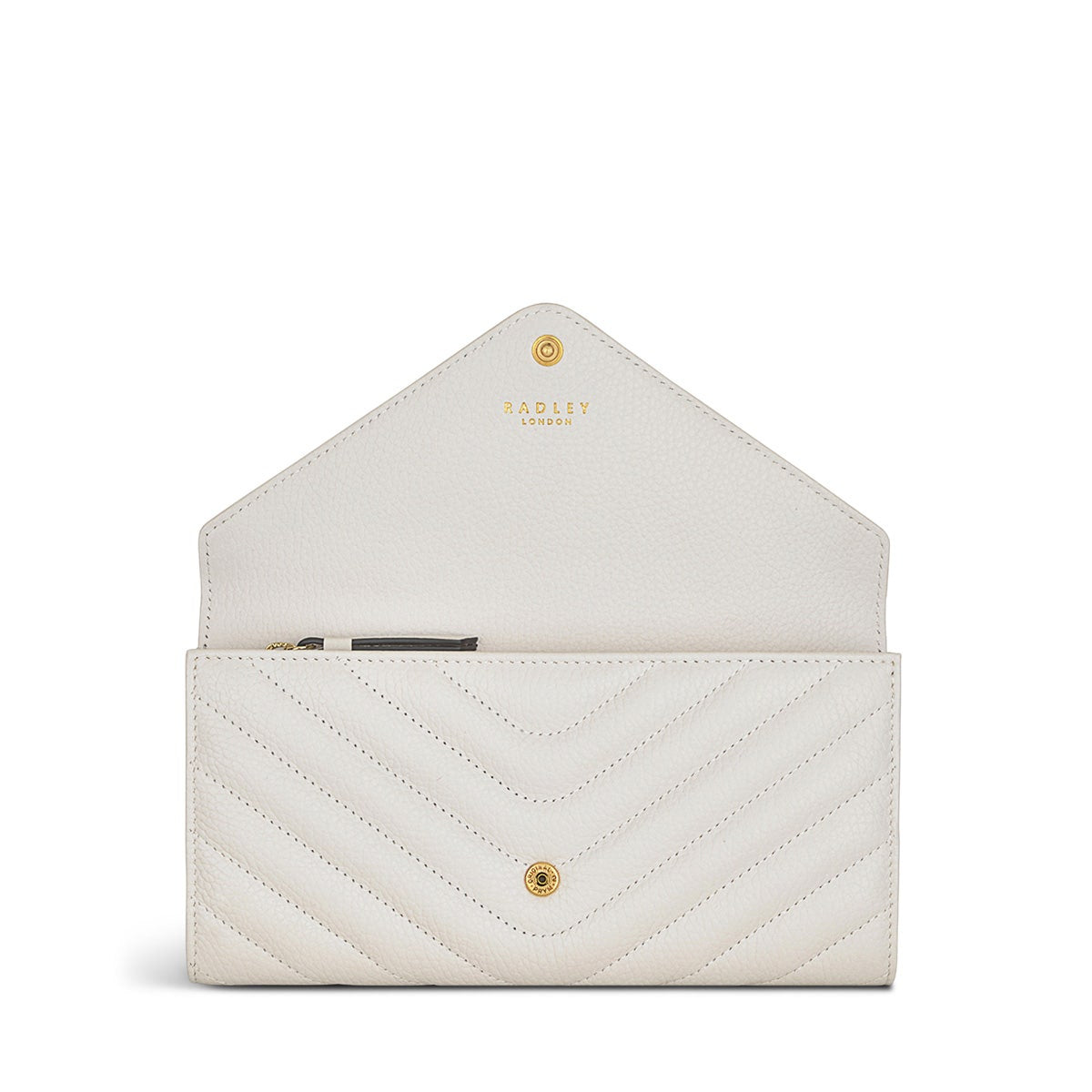 Rowe Avenue Leather Large Flapover Wallet in Chalk - S1319109