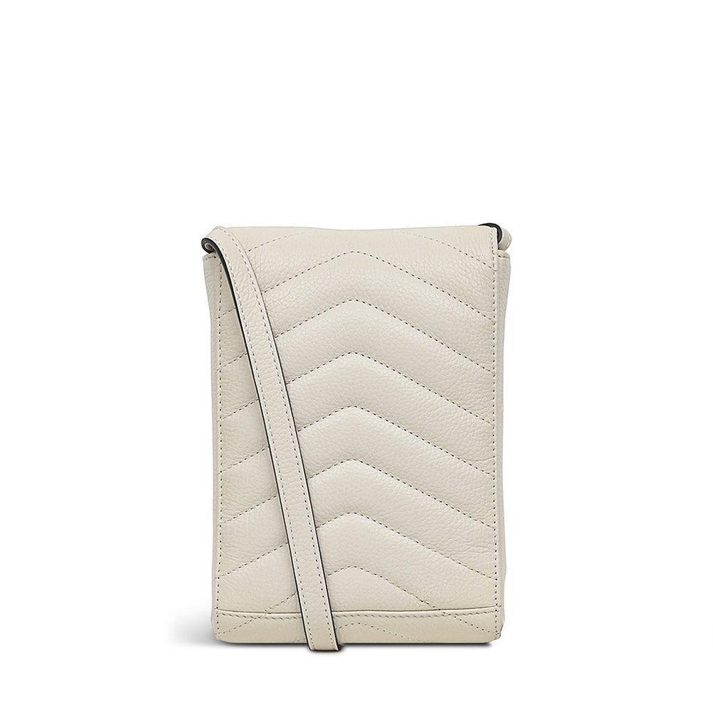 Rowe Avenue Leather Medium Phone Crossbody in Chalk - S1321109