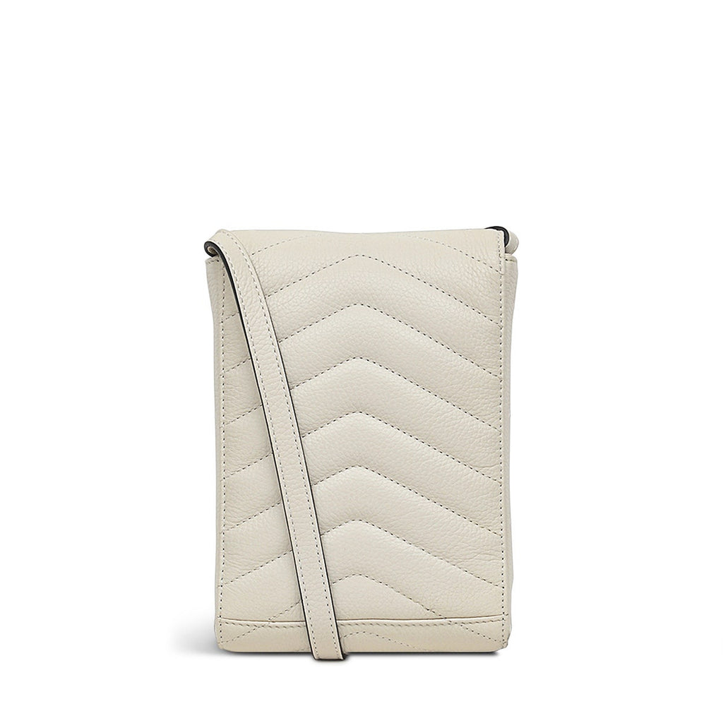 Rowe Avenue Leather Medium Phone Crossbody in Chalk - S1321109