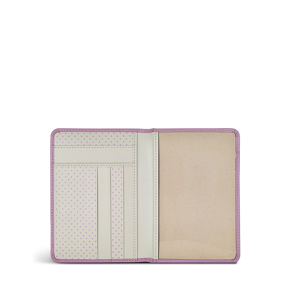 Heritage Dog Outline Leather Passport Cover in Sugar Pink - S1333679